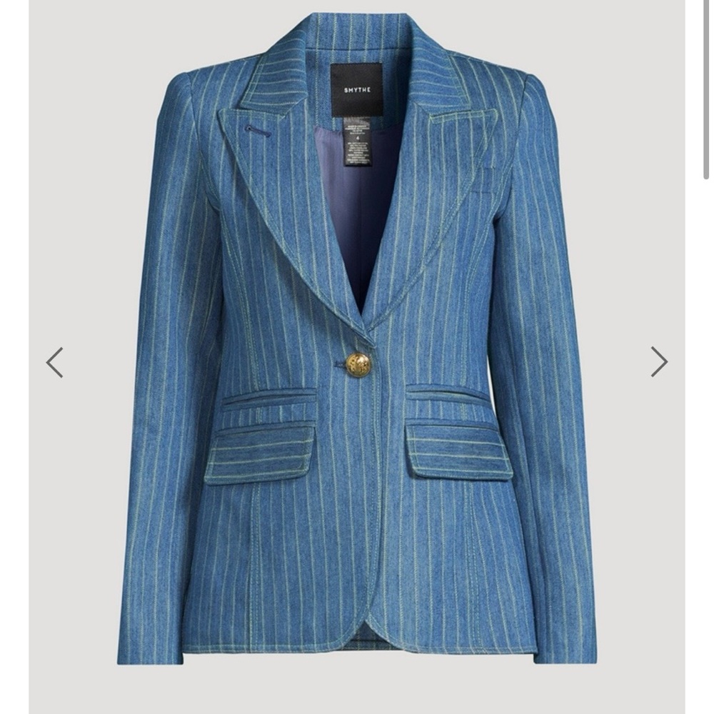 Smythe Denim Blue Striped Blazer - Picture 3 of 12